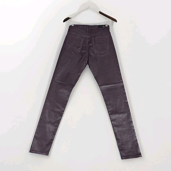AG Adriano Goldschmied The Farrah Skinny Ankle Coated Jeans Women’s 27R Plum - Picture 4 of 10